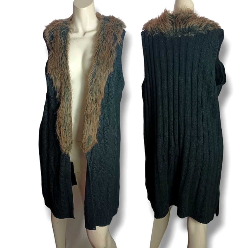 🆕 The Slope sleevesless knit long open vest